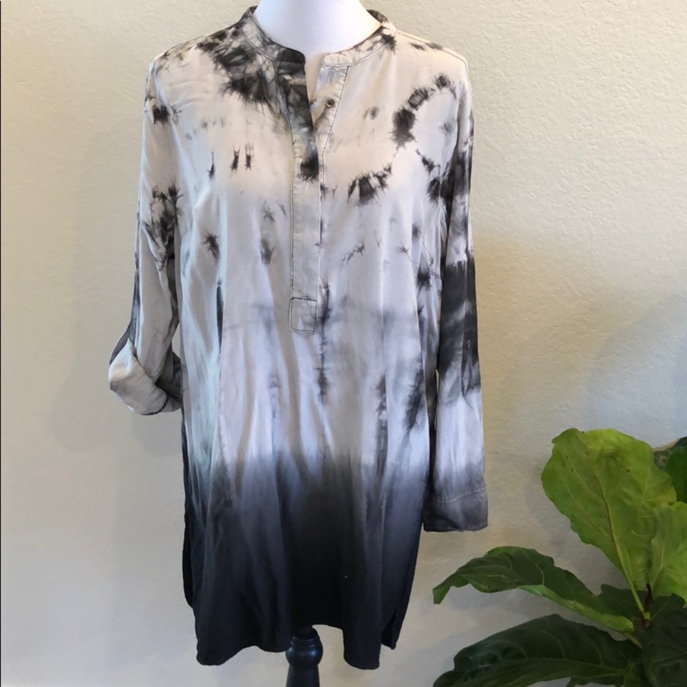 Tie Dye Rayon Shirt Dress